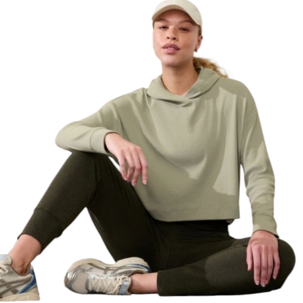 Athleta Light Sage Cropped Hoodie